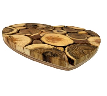 Handmade Wooden Heart Trivet 21 x 20 cm | Wooden World