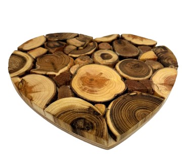 Handmade Wooden Heart Trivet 21 x 20 cm | Wooden World