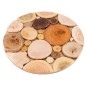 Wooden World - Handmade Round Wooden Trivet 21 cm for Hot Dishes and Plates