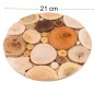 Wooden World - Handmade Round Wooden Trivet 21 cm for Hot Dishes and Plates