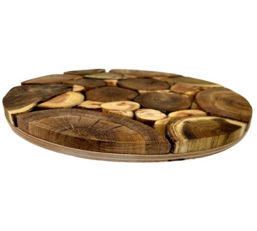 Handmade Round Wooden Trivet 21 cm | Wooden World