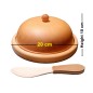 Large Beech Wood Butter Dish with Lid and Wooden Butter Knife – Oiled Wooden Serving Dish