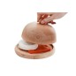 Large Oiled Beech Wood Butter Dish with Lid & 18cm Wooden Butter Knife
