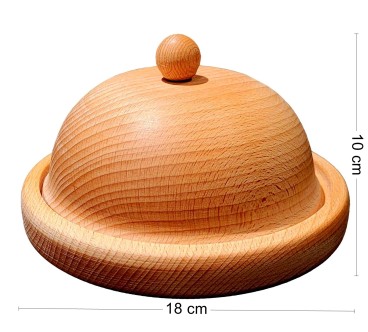 Small Beech Wood Butter Dish with Lid and Wooden Knife – Oiled