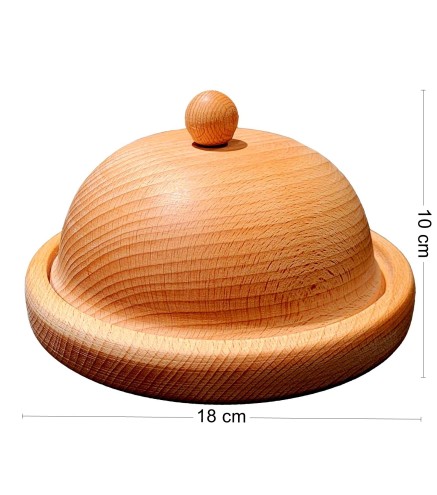 Small Beech Wood Butter Dish with Lid and Wooden Knife – Oiled