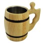 Wooden World Oak Wooden Tankard with Metal Insert 1 Pint / 0.5 L Beer Mug with Handle