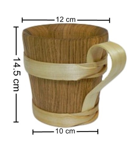 Wooden World Oak Wood Beer Mug 1 Pint 0.5 L Oiled Wooden Tankard with Handle for Warm & Cold Drinks