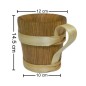 Wooden World Oak Wood Beer Mug 1 Pint 0.5 L Oiled Wooden Tankard with Handle for Warm & Cold Drinks