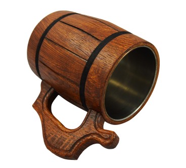 Dark Brown Oak Beer Tankard 1 Pint | Wooden World