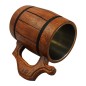 Wooden World Dark Brown Oak Beer Tankard with Metal Insert 1 Pint Oiled Wooden Mug