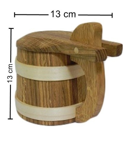 Wooden World Oak Wooden Beer Mug with Hinged Lid 0.5L / 1 Pint Tankard with Handle