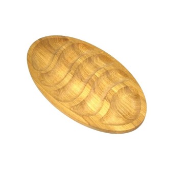 Large Oak 5-Section Snack Serving Tray 55cm | Wooden World