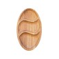 Wooden World Small Oak Wood 3-Compartment Snack Serving Tray 29cm Oiled Oval Appetiser Platter Wooden World Small Oak Wood 3-Compartment Snack Serving Tray 29cm Oiled Oval Appetiser Platter