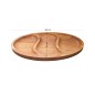 Wooden World Small Oak Wood 3-Compartment Snack Serving Tray 29cm Oiled Oval Appetiser Platter