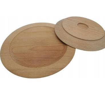 Wooden World Set of 2 Wooden Plates 25 cm & 30 cm Natural Eco Style Dinner & Serving Plates