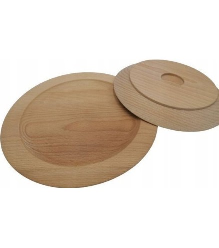 Wooden World Set of 2 Wooden Plates 25 cm & 30 cm Natural Eco Style Dinner & Serving Plates