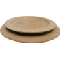 Wooden World Set of 2 Wooden Plates 25 cm & 30 cm Natural Eco Style Dinner & Serving Plates