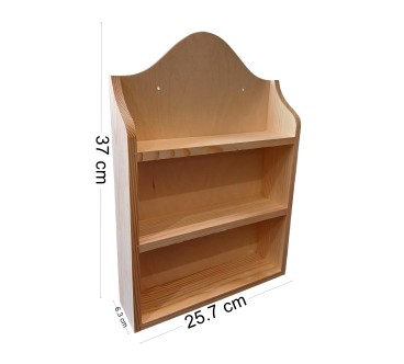 Wooden World Pine Wall-Mounted Spice Rack with 2 Shelves – Unfinished Wooden Kitchen Organiser