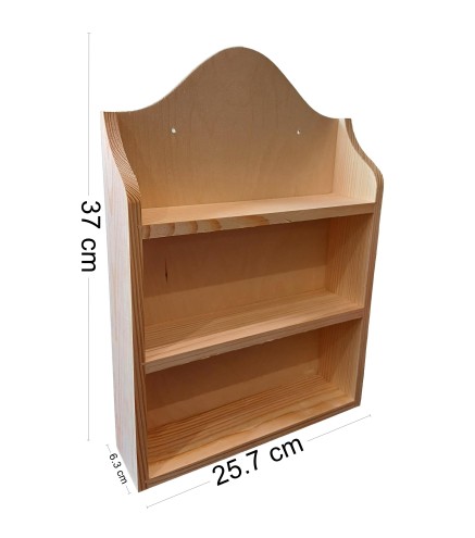 Wooden World Pine Wall-Mounted Spice Rack with 2 Shelves – Unfinished Wooden Kitchen Organiser