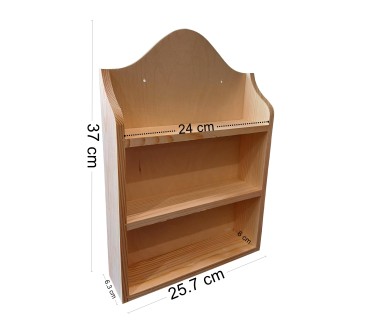Pine Wall-Mounted Spice Rack with 2 Shelves | Wooden World