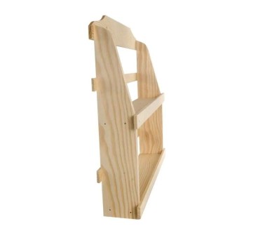 Pine Wood 2-Tier Wall Spice Rack | Wooden World