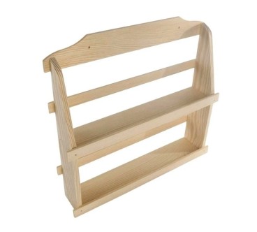 Pine Wood 2-Tier Wall Spice Rack | Wooden World