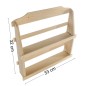 Wooden World Pine Wood 2-Tier Wall Spice Rack – Lightweight Kitchen Shelf Organiser for Spice Jars & Small Items