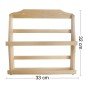 Wooden World Pine Wood 2-Tier Wall Spice Rack – Lightweight Kitchen Shelf Organiser for Spice Jars & Small Items