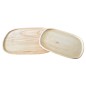 Wooden World - Beech Wood Serving Tray Set of 2 for Drinks Snacks Fruit 26 cm & 31 cm