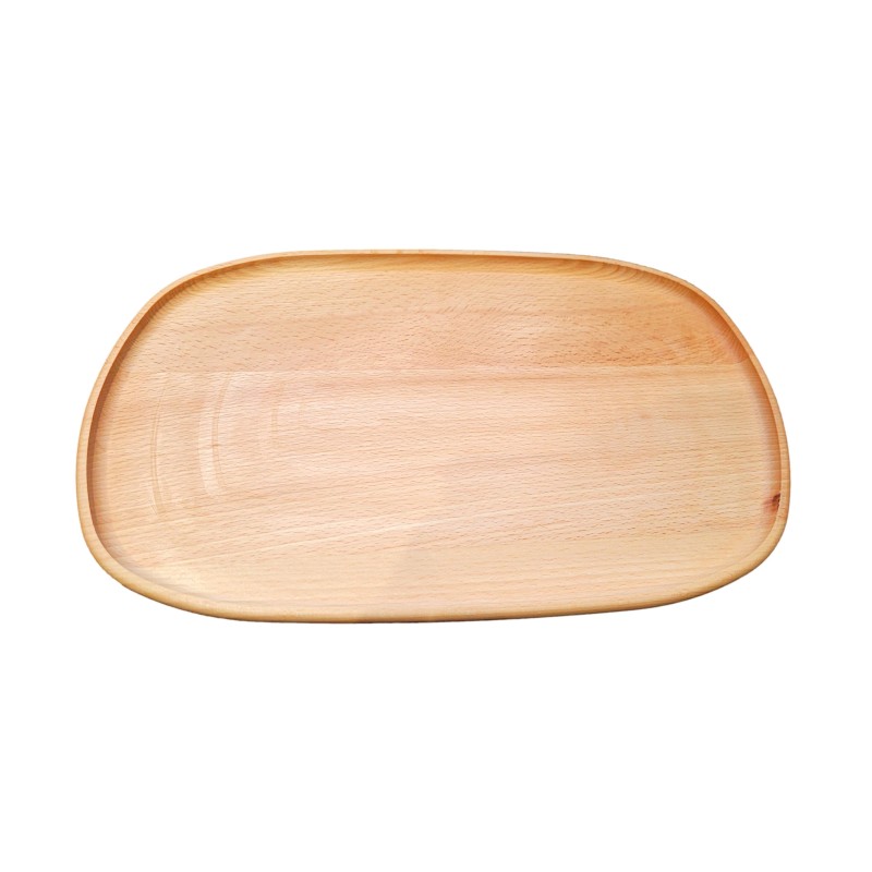 Wooden World Beech Wood Serving Tray 25cm for Snacks, Fruit & Drinks