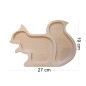 Wooden World Beech Wood Squirrel Snack Serving Tray with 2 Compartments for Nuts and Sweets