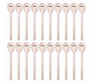 20 Wooden Heart Cooking Spoons 30cm | Wooden World