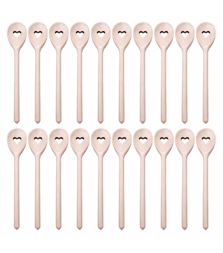 20 Wooden Heart Cooking Spoons 30cm | Wooden World
