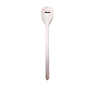 10 Beech Wood Cooking Spoons with Hearts 30cm | Wooden World