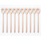 Wooden World Set of 10 Beech Wood Cooking Spoons with Heart Cut-Out 30cm – Wooden Kitchen Utensils for Cooking & Decoration