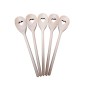 Set of 5 Beech Wood Heart Spoons 30cm | Wooden World