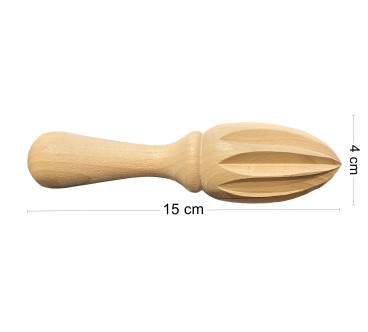 Wooden World Beech Wood Citrus Reamer 15cm – Manual Lemon & Lime Squeezer with Easy-Grip Handle
