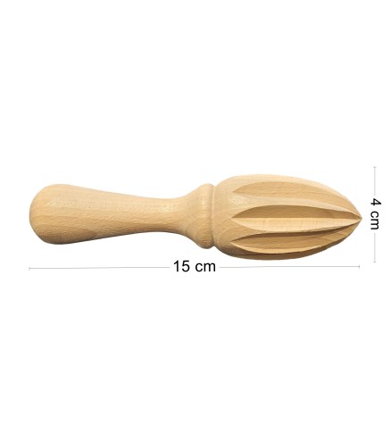 Wooden World Beech Wood Citrus Reamer 15cm – Manual Lemon & Lime Squeezer with Easy-Grip Handle