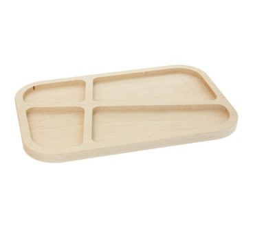Beech Wood 4-Compartment Snack Tray | Wooden World