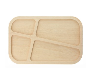 Beech Wood 4-Compartment Snack Tray | Wooden World