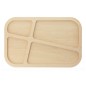 Wooden World Beech Wood 4-Compartment Serving Tray 29 x 19 cm – Snack & Dessert Platter