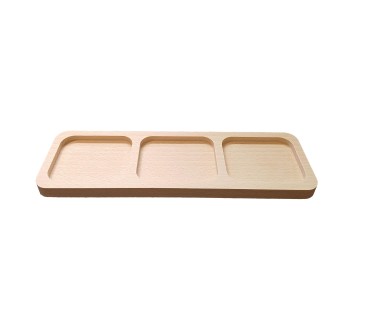 Beech Wood 3 Compartment Serving Tray 30cm | Wooden World