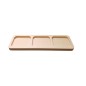 Wooden World Beech Wood 3 Compartment Serving Tray 30cm - Rectangular Snack Platter