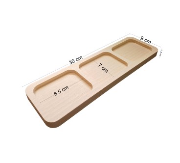 Beech Wood 3 Compartment Serving Tray 30cm | Wooden World