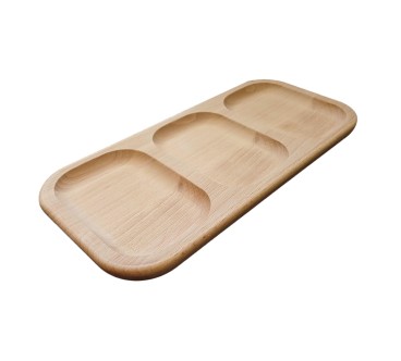 Wooden 3 Section Serving Tray 23cm | Wooden World