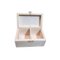 Wooden Tea Box – 2 Compartments – Natural Pine – Handmade in UK – Smooth Raw Finish – Storage for Tea, Herbs, Spices or Gifts