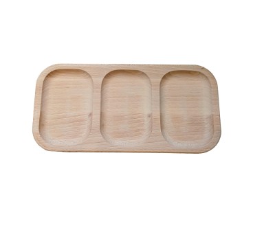 Wooden 3 Section Serving Tray 23cm | Wooden World