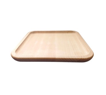 Wooden World Square Beech Wood Serving Tray 19cm with Rounded Edges – Unfinished Wooden Snack & Display Tray