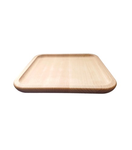Wooden World Square Beech Wood Serving Tray 19cm with Rounded Edges – Unfinished Wooden Snack & Display Tray