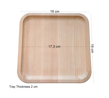 Square Beech Wood Serving Tray 19cm | Wooden World